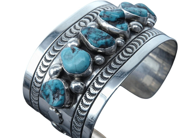 Ron Tom Navajo Sterling Silver Turquoise Cuff Bracelet - Estate Fresh Austin