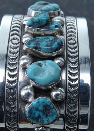 Ron Tom Navajo Sterling Silver Turquoise Cuff Bracelet - Estate Fresh Austin