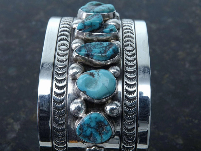 Ron Tom Navajo Sterling Silver Turquoise Cuff Bracelet - Estate Fresh Austin