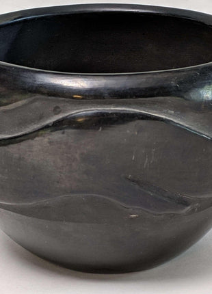 Rose Gonzales (1900 - 1989), San Ildefonso Pueblo Wide Bowl with Carved Avanyu - Estate Fresh Austin