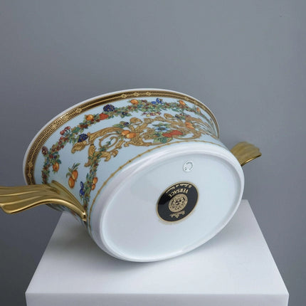 Rosenthal Versace Covered Vegetable Jardin de Versace Pink and blue with Heavy G - Estate Fresh Austin