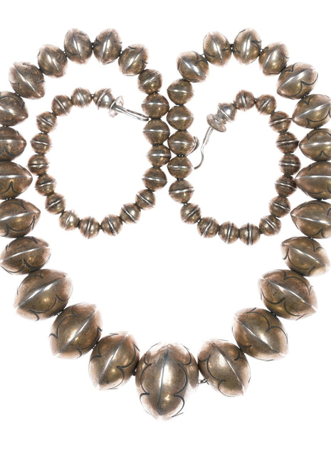 Roy Vandever Navajo pearl necklace sterling - Estate Fresh Austin