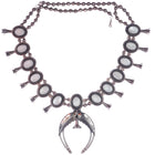 Roy Vandever Navajo sterling mother of pearl squash blossom necklace - Estate Fresh Austin