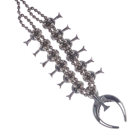 Roy Vandever Navajo sterling mother of pearl squash blossom necklace - Estate Fresh Austin