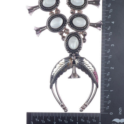 Roy Vandever Navajo sterling mother of pearl squash blossom necklace - Estate Fresh Austin