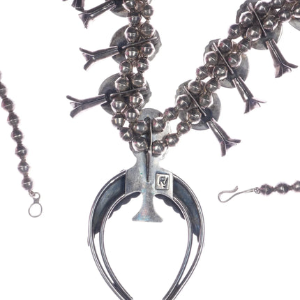 Roy Vandever Navajo sterling mother of pearl squash blossom necklace - Estate Fresh Austin