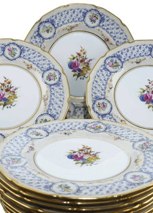 Royal Doulton Hand Painted Dinner Plate Set (12) - Estate Fresh Austin