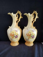 Royal Rudolstadt embossed Porcelain Hand Painted Floral COLOSSAL 15.5