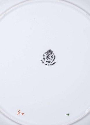 Royal Worcester Hand painted artist signed dinner plate with cobalt rim - Estate Fresh Austin