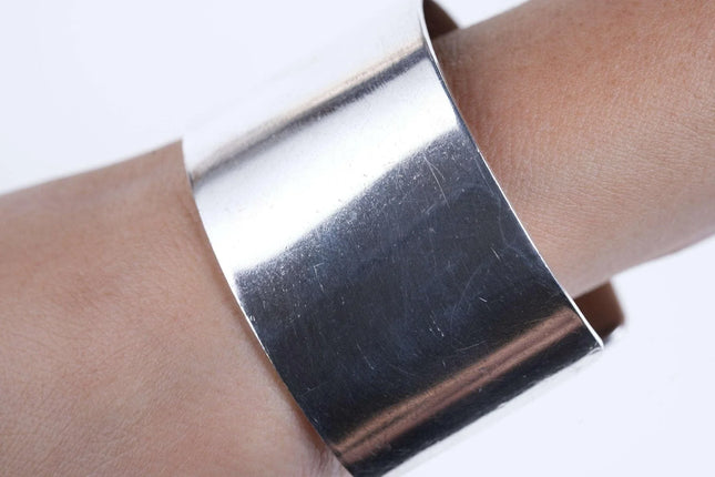 RP Thick Heavy Sterling Navajo Plain Cuff bracelet - Estate Fresh Austin