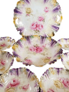 RS Prussia Berry Set and Cake Plate Roses on Rainbow Luster 9 pcs total c.1890 - Estate Fresh Austin