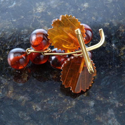 Russian Baltic Amber Grape Cluster Brooch pin - Estate Fresh Austin