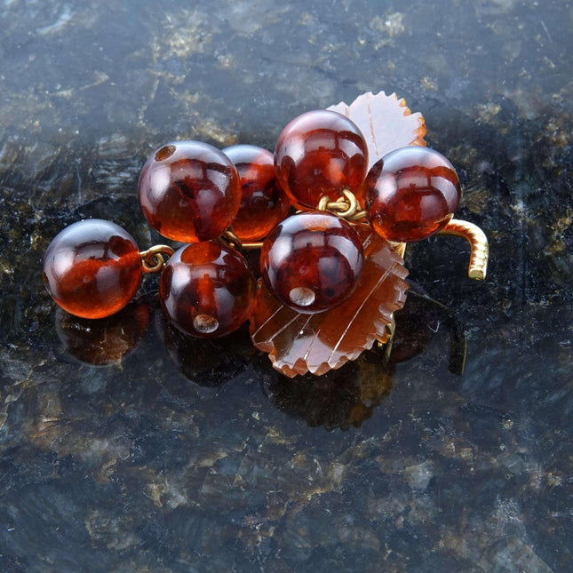 Russian Baltic Amber Grape Cluster Brooch pin - Estate Fresh Austin