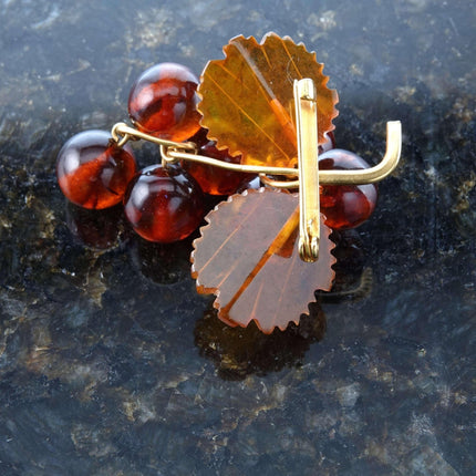 Russian Baltic Amber Grape Cluster Brooch pin - Estate Fresh Austin