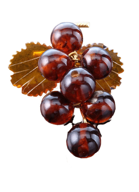 Russian Baltic Amber Grape Cluster Brooch pin - Estate Fresh Austin