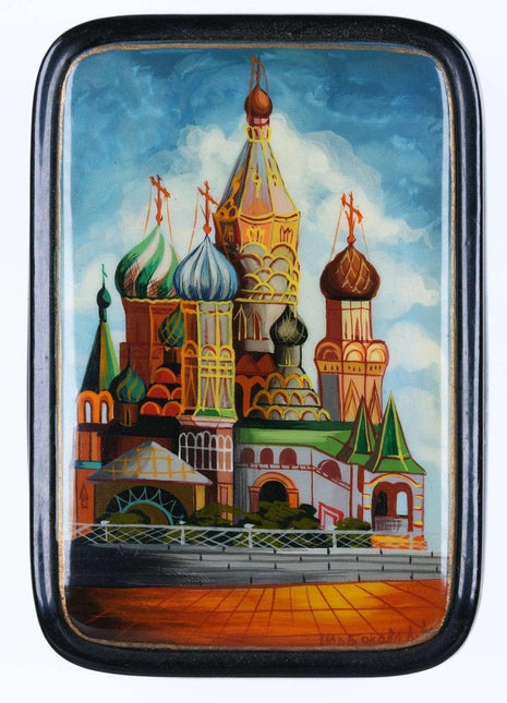 Russian Fedoskino Lacquer Box cathedrals - Estate Fresh Austin