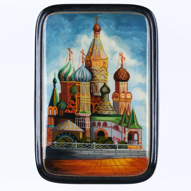 Russian Fedoskino Lacquer Box cathedrals - Estate Fresh Austin