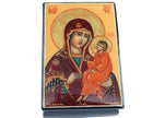 Russian Fedoskino Lacquer Trinket Box Madonna and Child Artist Signed - Estate Fresh Austin