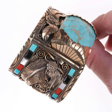 8.5" S Ray Gold on Sterling Cobblestone Cuff Bracelet - Estate Fresh Austin