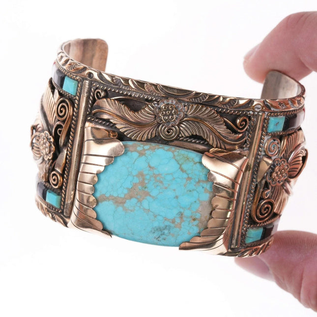 8.5" S Ray Gold on Sterling Cobblestone Cuff Bracelet - Estate Fresh Austin