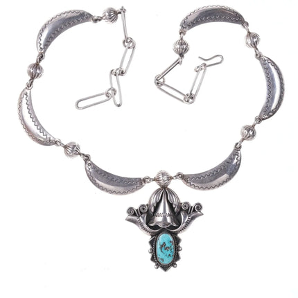 Sadie Calvin Navajo Sterling turquoise necklace - Estate Fresh Austin