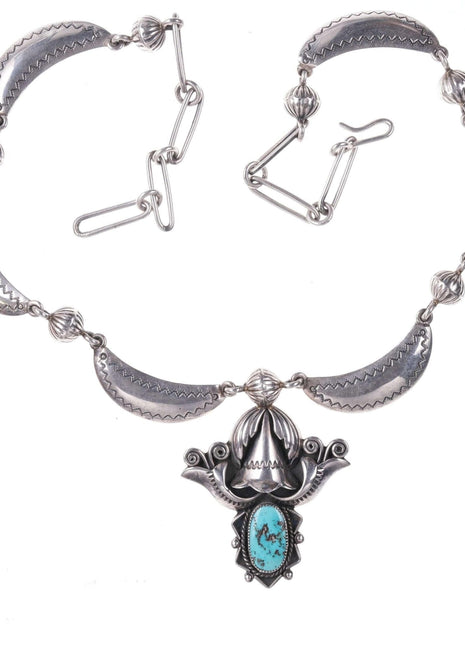 Sadie Calvin Navajo Sterling turquoise necklace - Estate Fresh Austin