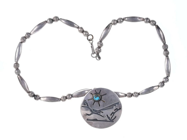 Sadie Sam Navajo Overlay Sterling pendant/necklace - Estate Fresh Austin