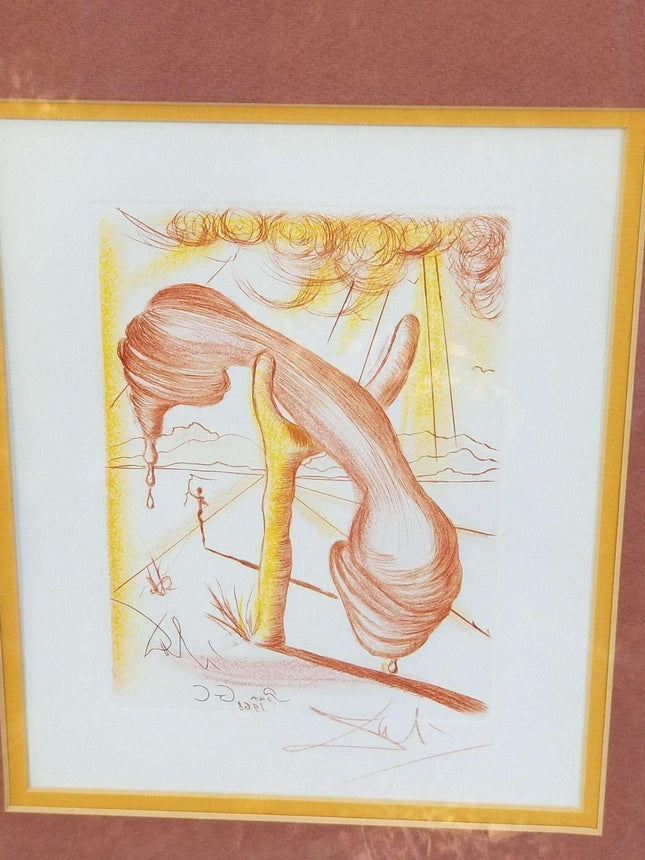 Salvador Dali "Soft Telephone" Etching c.1980's - Estate Fresh Austin