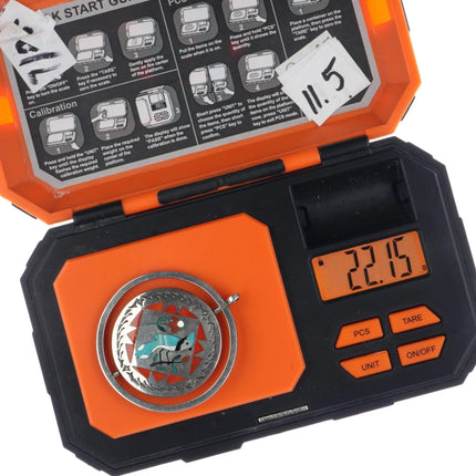 Sammy and Esther Guardian Zuni Spinner pendant Blue jay/Hummingbird sterling - Estate Fresh Austin