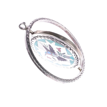 Sammy and Esther Guardian Zuni Spinner pendant Blue jay/Hummingbird sterling - Estate Fresh Austin
