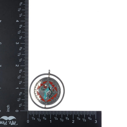 Sammy and Esther Guardian Zuni Spinner pendant Blue jay/Hummingbird sterling - Estate Fresh Austin