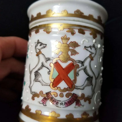 Samson French Sperabo Armorial porcelain Dresser Box hand enameled gilt decorati - Estate Fresh Austin