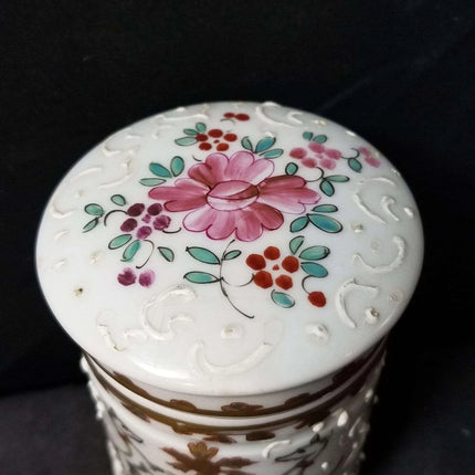 Samson French Sperabo Armorial porcelain Dresser Box hand enameled gilt decorati - Estate Fresh Austin