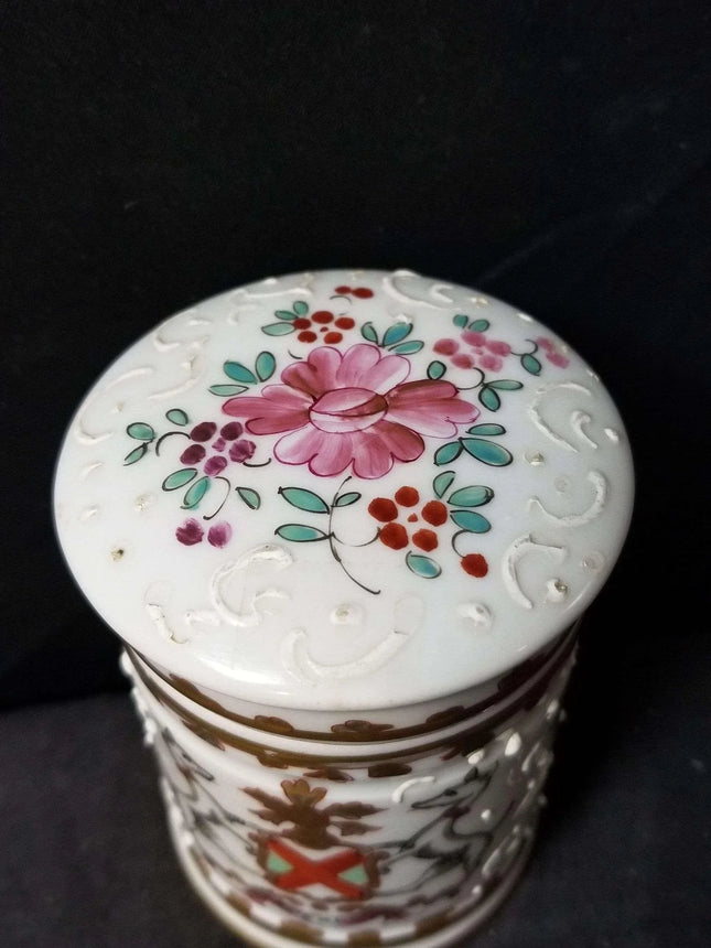 Samson French Sperabo Armorial porcelain Dresser Box hand enameled gilt decorati - Estate Fresh Austin
