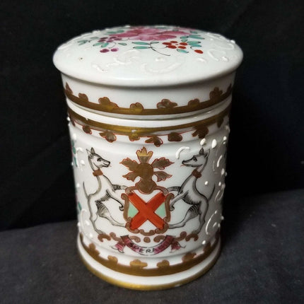 Samson French Sperabo Armorial porcelain Dresser Box hand enameled gilt decorati - Estate Fresh Austin