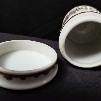 Samson French Sperabo Armorial porcelain Dresser Box hand enameled gilt decorati - Estate Fresh Austin