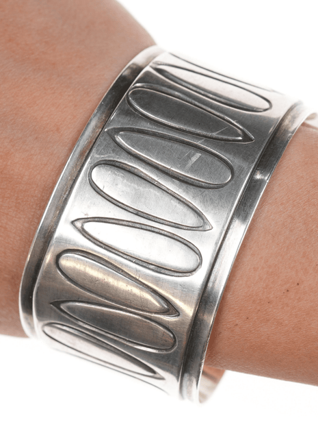 Samuel LaFountain - Diné, Turtle Mountain Chippewa Modernist silver cuff bracelet - Estate Fresh Austin