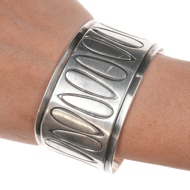 6 3/8" Samuel LaFountain Turtle Mountain Chippewa Modernist silver cuff bracelet - Estate Fresh Austin