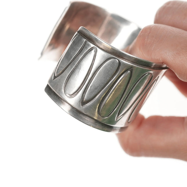 6 3/8" Samuel LaFountain Turtle Mountain Chippewa Modernist silver cuff bracelet - Estate Fresh Austin