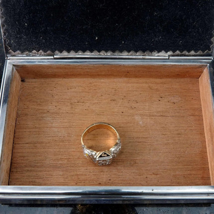 Sandcast Sterling and Turquoise Native American Table Box - Estate Fresh Austin