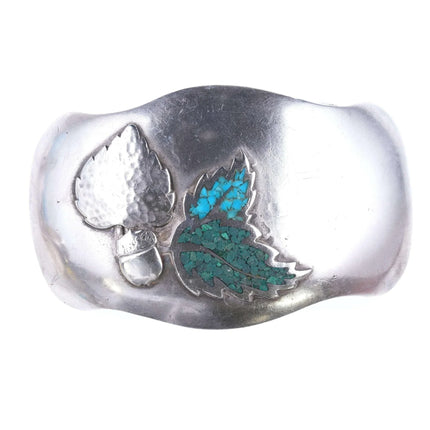 Sandersen Southwestern Modernist Chip in lay sterling belt buckle - Estate Fresh Austin