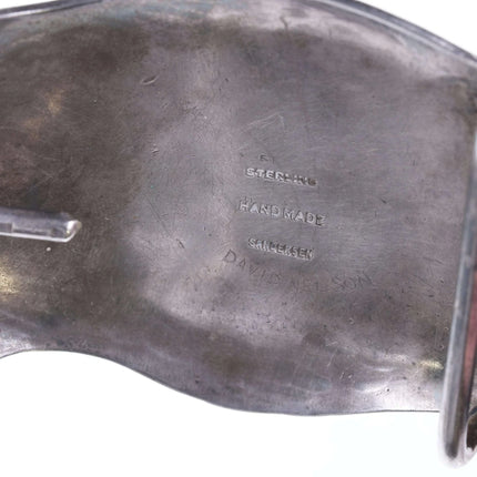 Sandersen Southwestern Modernist Chip in lay sterling belt buckle - Estate Fresh Austin