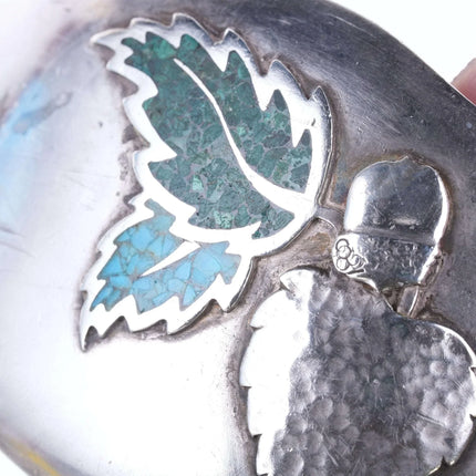 Sandersen Southwestern Modernist Chip in lay sterling belt buckle - Estate Fresh Austin