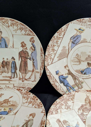 Sarreguemines Courses Digoin Plates with Horse Racing Track Scenes (8). - Estate Fresh Austin