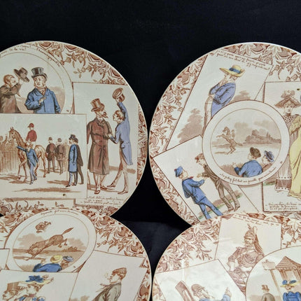 Sarreguemines Courses Digoin Plates with Horse Racing Track Scenes (8). - Estate Fresh Austin