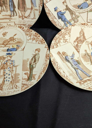 Sarreguemines Courses Digoin Plates with Horse Racing Track Scenes (8). - Estate Fresh Austin