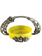 Schneider Mottled art Deco Glass Centerpiece in Metal Holder Huge Oversized 17.5 - Estate Fresh Austin