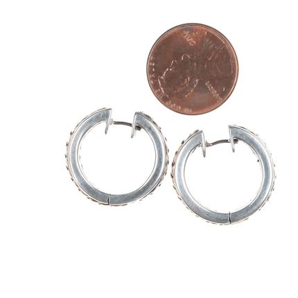 Scott Kay 18k/Sterling hoop earrings - Estate Fresh Austin