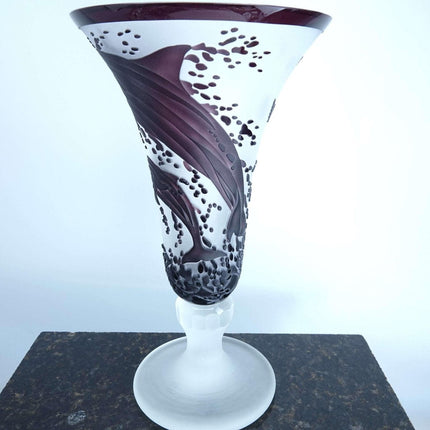 Sebesta Cameo Glass Vase with Dolphins - Estate Fresh Austin