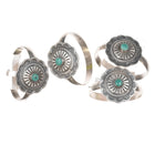 Set of 4 vintage Navajo Curio Sterling Napkin rings with turquoise - Estate Fresh Austin